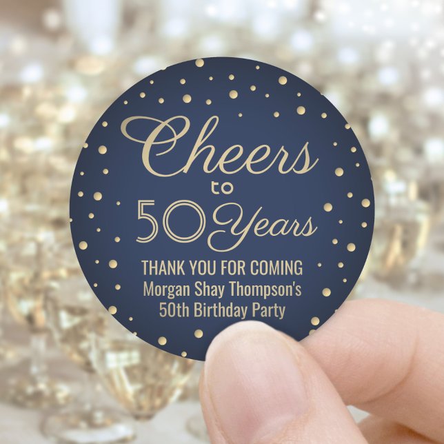 Sticker Rond Félicitations pour un anniversaire quelconque Bleu (Créateur téléchargé)