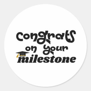 Sticker Rond Félicitations pour votre remise de diplôme excepti
