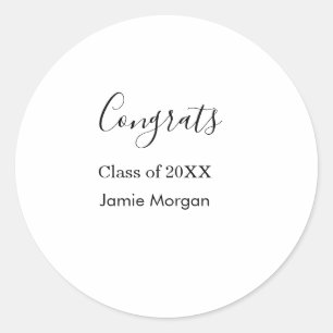 Sticker Rond Félicitations promotion 20XX diplômé nom date simp