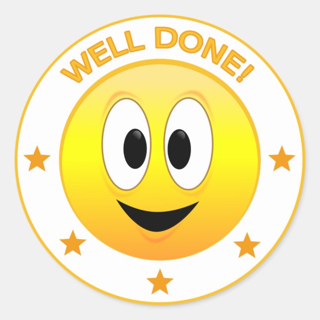 Sticker Rond Félicitations Visage Heureux Récompense (Devant)