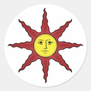 Sticker Rond Félicitez l'autocollant de Sun