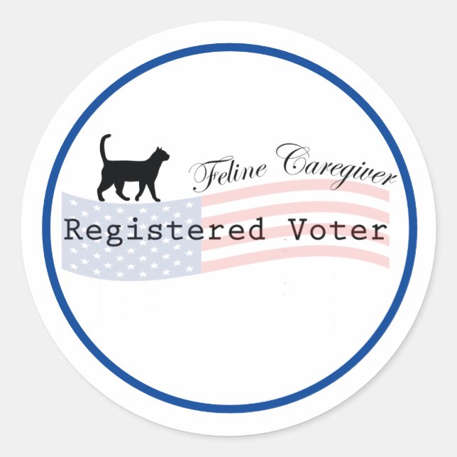 Sticker Rond Feline Caregiver Registered Voter (Devant)
