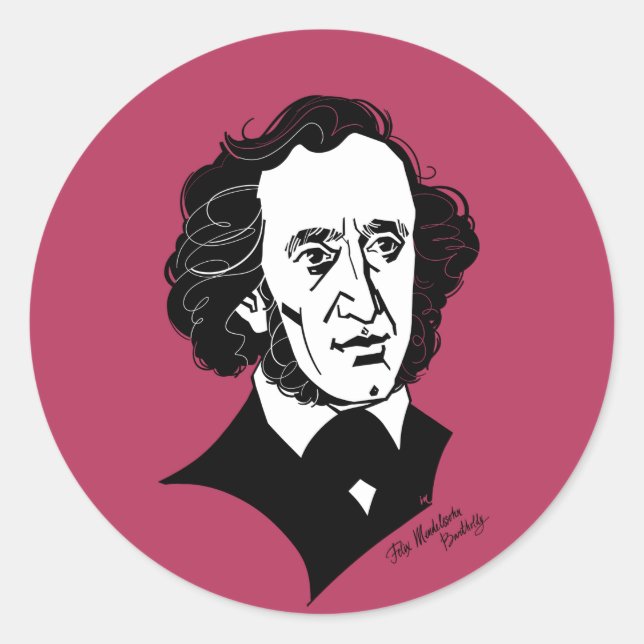Sticker Rond Felix Mendelssohn Bartholdy (Devant)