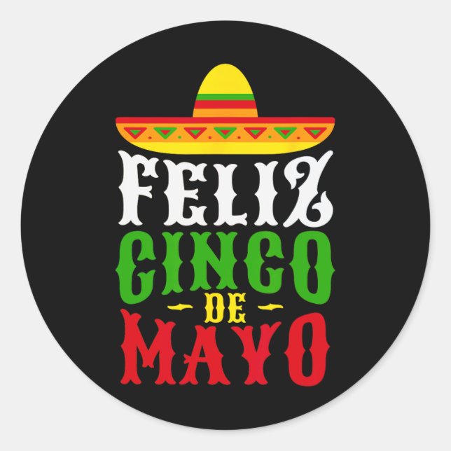 Sticker Rond Feliz Cinco De Mayo Festival Mexicain (Devant)