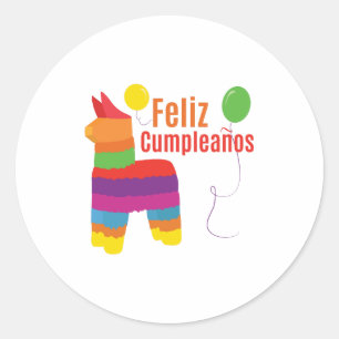 Sticker Rond Feliz Cumpleanos