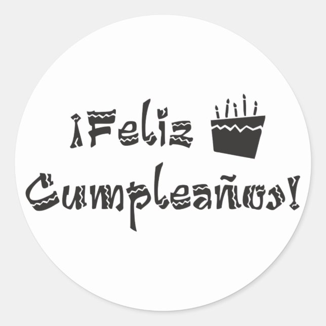 Sticker Rond feliz cumpleanos arriba cake (Devant)