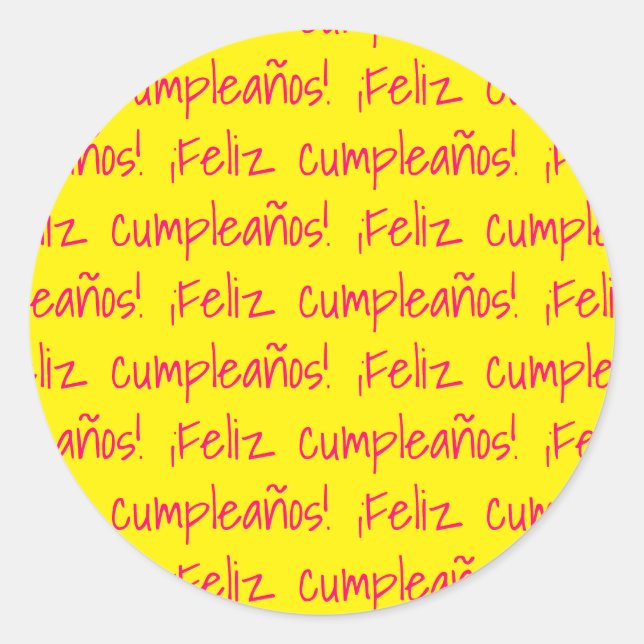 Sticker Rond Feliz Cumpleaños Espagne Bonne fête d'anniversaire (Devant)