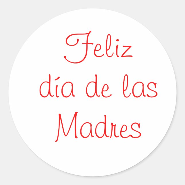 Sticker Rond Feliz dia de las Madres (Devant)