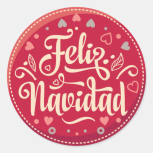 Sticker rond Feliz Navidad