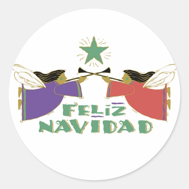 Sticker Rond Feliz Navidad (Devant)
