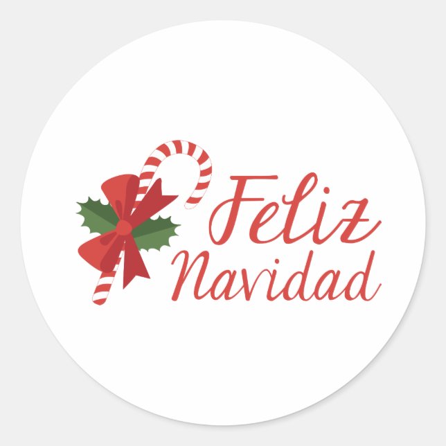 Sticker Rond Feliz Navidad (Devant)