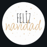 Sticker Rond Feliz Navidad Christmas<br><div class="desc">Un autocollant de Noël amusant et ludique qui dit "Feliz Navidad"</div>