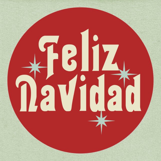 Sticker Rond Feliz Navidad espagnol (Créateur téléchargé)