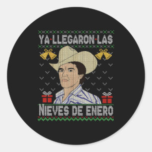 Sticker Rond Feliz Navidad Espagnol Las Nieves De Enero El Del
