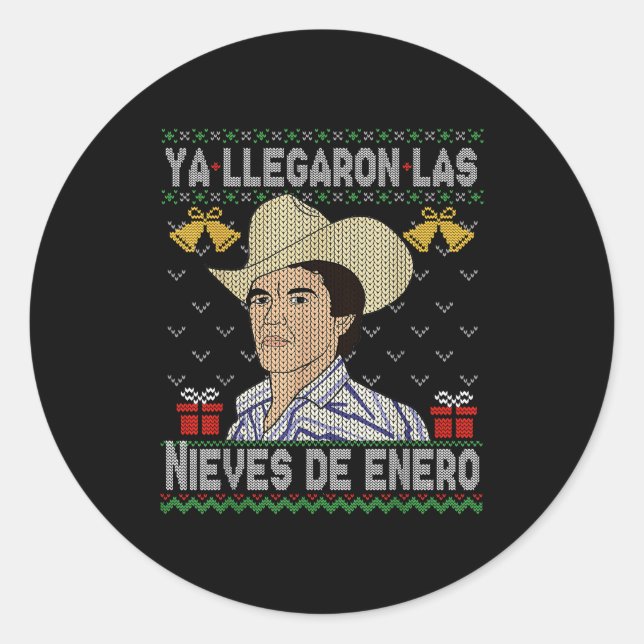 Sticker Rond Feliz Navidad Espagnol Las Nieves De Enero El Del  (Devant)