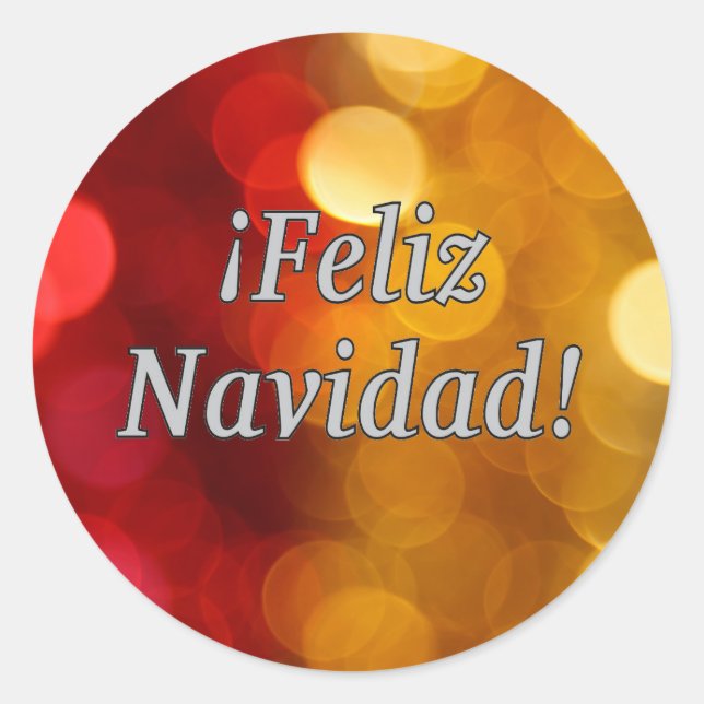 Sticker Rond ¡Feliz Navidad ! Joyeux Noël en espagnol wf (Devant)