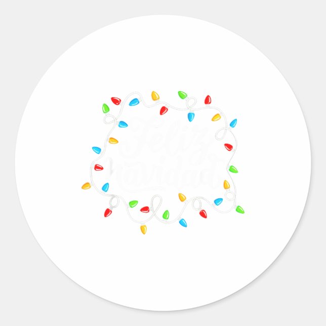 Sticker Rond Feliz Navidad Spanish Mexican Christmas Xmas Light (Devant)
