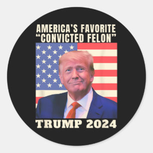 Sticker Rond Felon américain F 2024, le favori des Américains