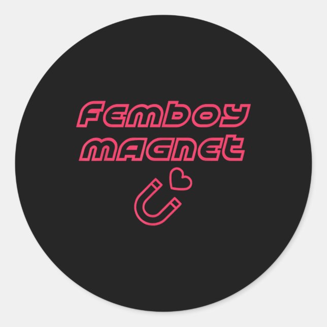 Sticker Rond Femboy Magnet Design (Devant)