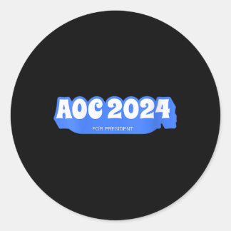 Sticker Rond Femens Aoc 2024 Vintage américain col V