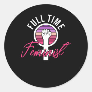 Sticker Rond Feminism Equal Rights Woman Power Saying