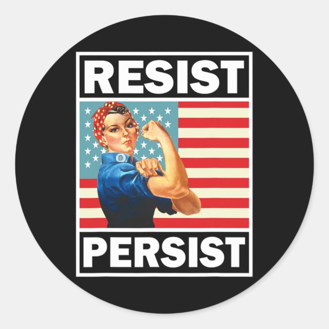 Sticker Rond Féminisme Les Dons Féministes Résistent Persister (Devant)