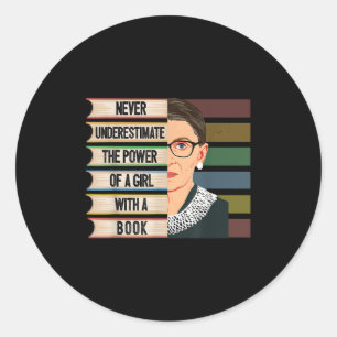Sticker Rond Féministe Ruth Bader Ginsburg Rbg Citation Fille A