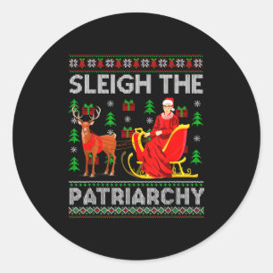 Sticker Rond Féministe Ruth Bader Ginsburg Rbg Noël Traîneau Le