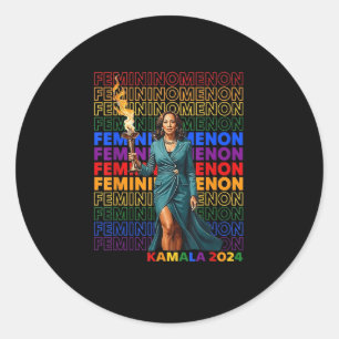 Sticker Rond Feminomenon Funny Kamala Harris