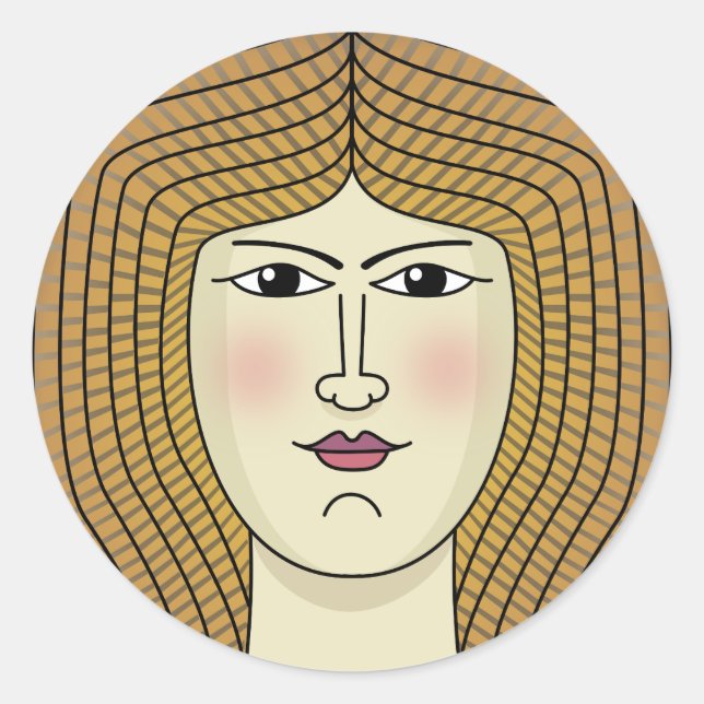 Sticker Rond Femme (Devant)