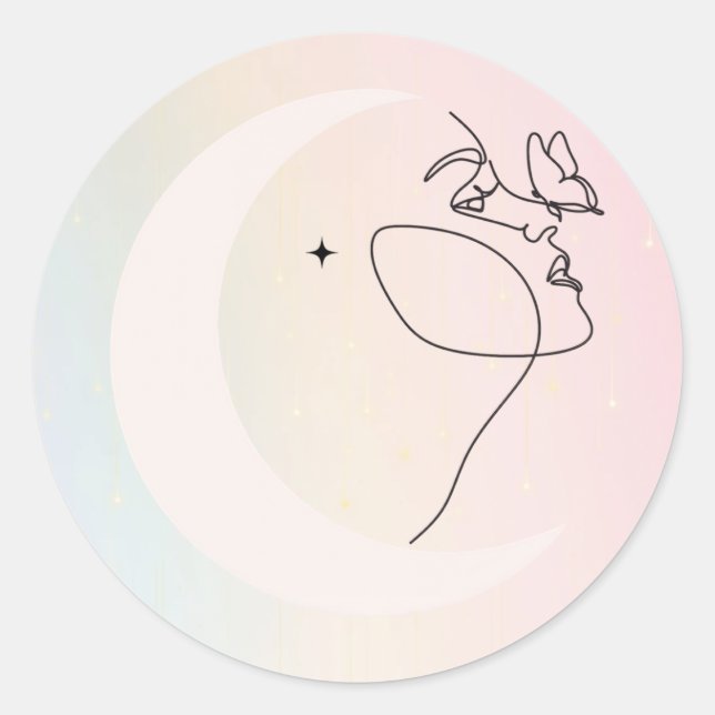 Sticker Rond Femme (Devant)