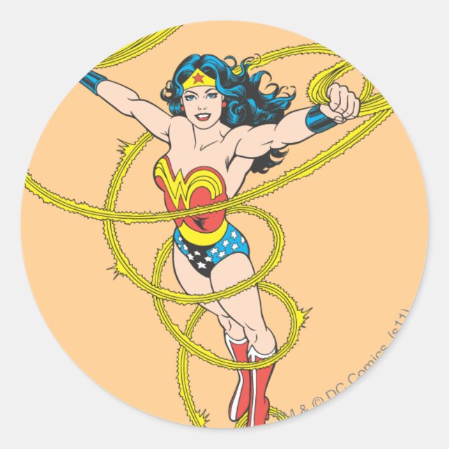 Sticker Rond Femme à Lasso (Devant)