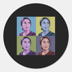 Sticker Rond Femme Aoc Alexandria Ocasio-cortez First Femme P