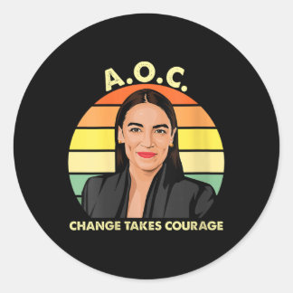 Sticker Rond Femme Aoc Alexandria Ocasio-cortez First Femme P