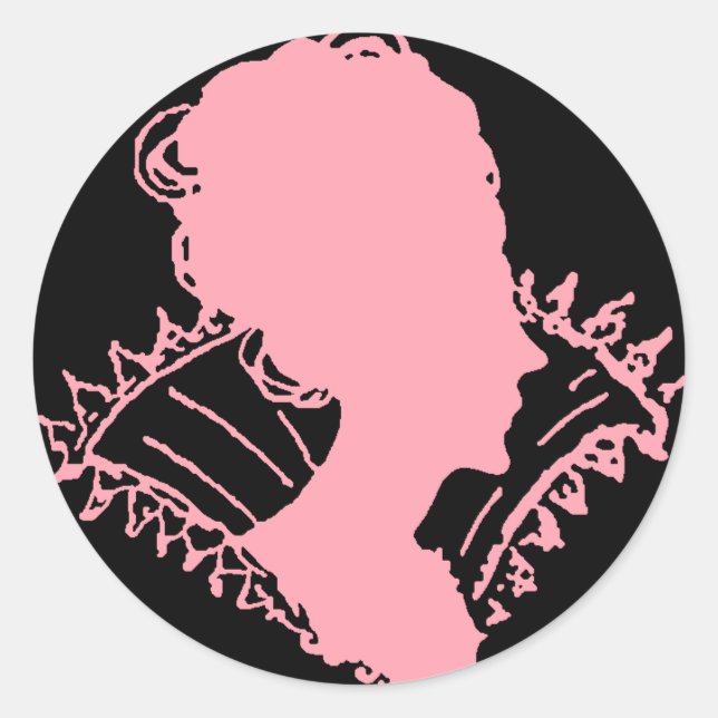 Sticker Rond Femme Aristocratique vintage (Devant)