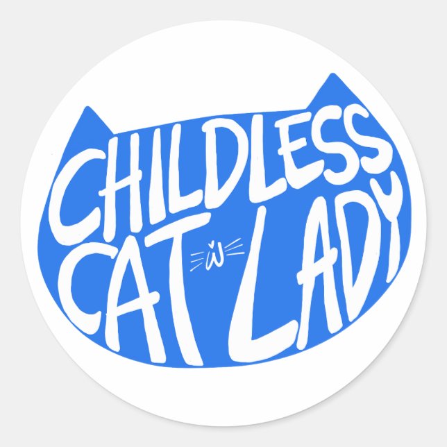 Sticker Rond Femme au chat sans enfant (Devant)