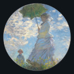 Sticker Rond Femme avec parasol - Madame Monet et son fils<br><div class="desc">Femme avec un parasol - Madame Monet et Son Fils. Cette femme avec un parapluie peint contre la lumière et d'en bas est Camille, la femme de Monet, et leur fils Jean. Claude Monet (1840 - 1926) fut un fondateur de la peinture impressionniste française, et le praticien le plus cohérent...</div>