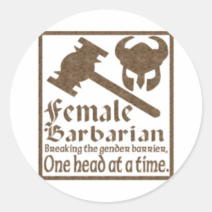 Sticker Rond Femme barbare