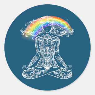 Sticker Rond Femme Best Yoga Maman
