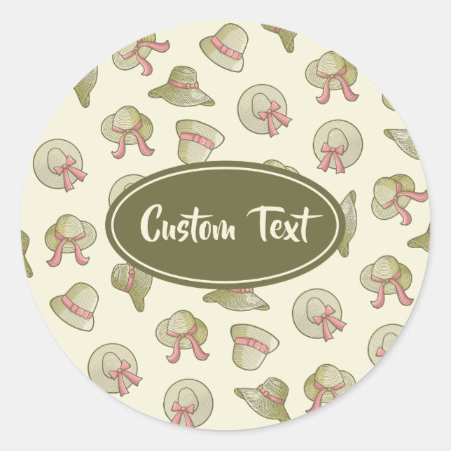 Sticker Rond Femme Casquette d'été Jaune (Devant)
