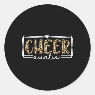 Sticker Rond Femme Cheval Tante Leopard Pom-pom girl Tante Mère