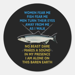 Sticker Rond Femme Craignez Moi Poisson Craignez Moi Les Hommes