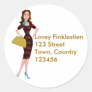 Sticker Rond Femme d'affaires classique et fastidieuse
