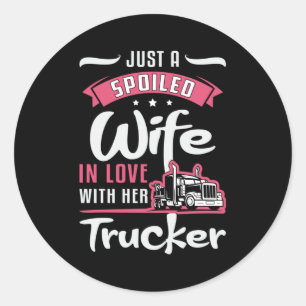 Sticker Rond Femme De Camionneurs Juste Une Femme Maltraitée Co