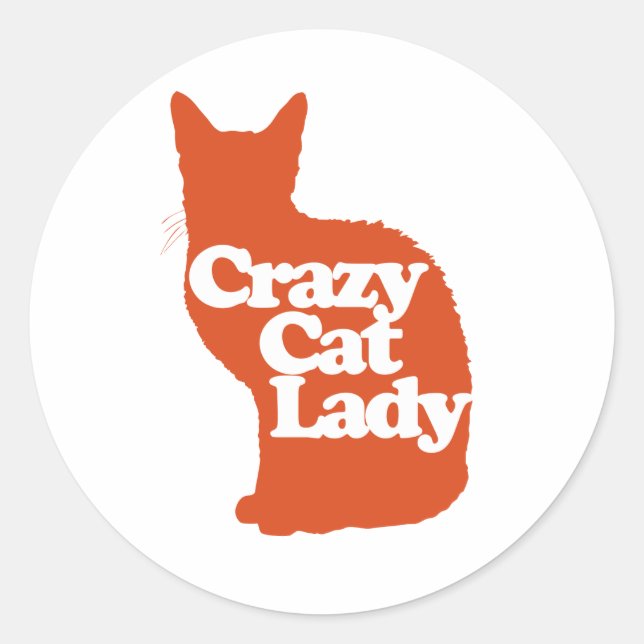 Sticker Rond Femme de chat folle (Devant)