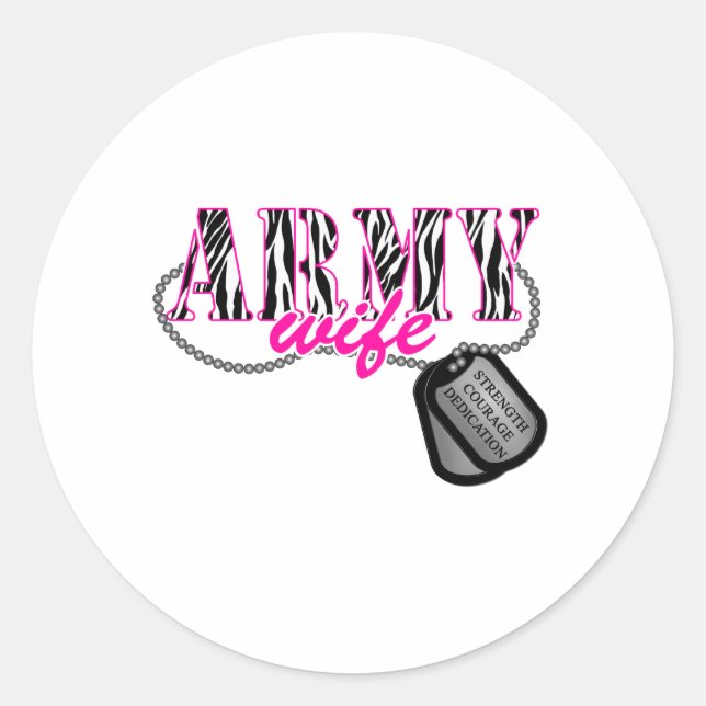 Sticker Rond Femme de l'armée (Devant)