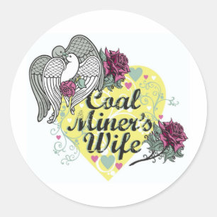 STICKER ROND FEMME DE MINEUR DE CHARBON