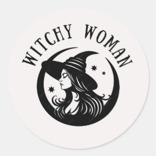 Sticker Rond Femme ensorceleuse 3" (paquet de 6)