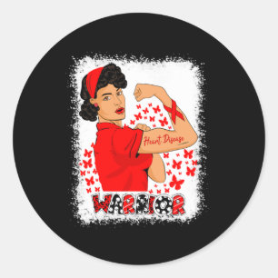 Sticker Rond Femme forte Défaillance cardiaque congestive Guerr