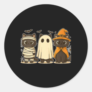 Sticker Rond Femme Halloween Drôle Citrouille Halloween Chat No